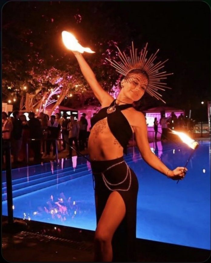 Live fire performance at the event