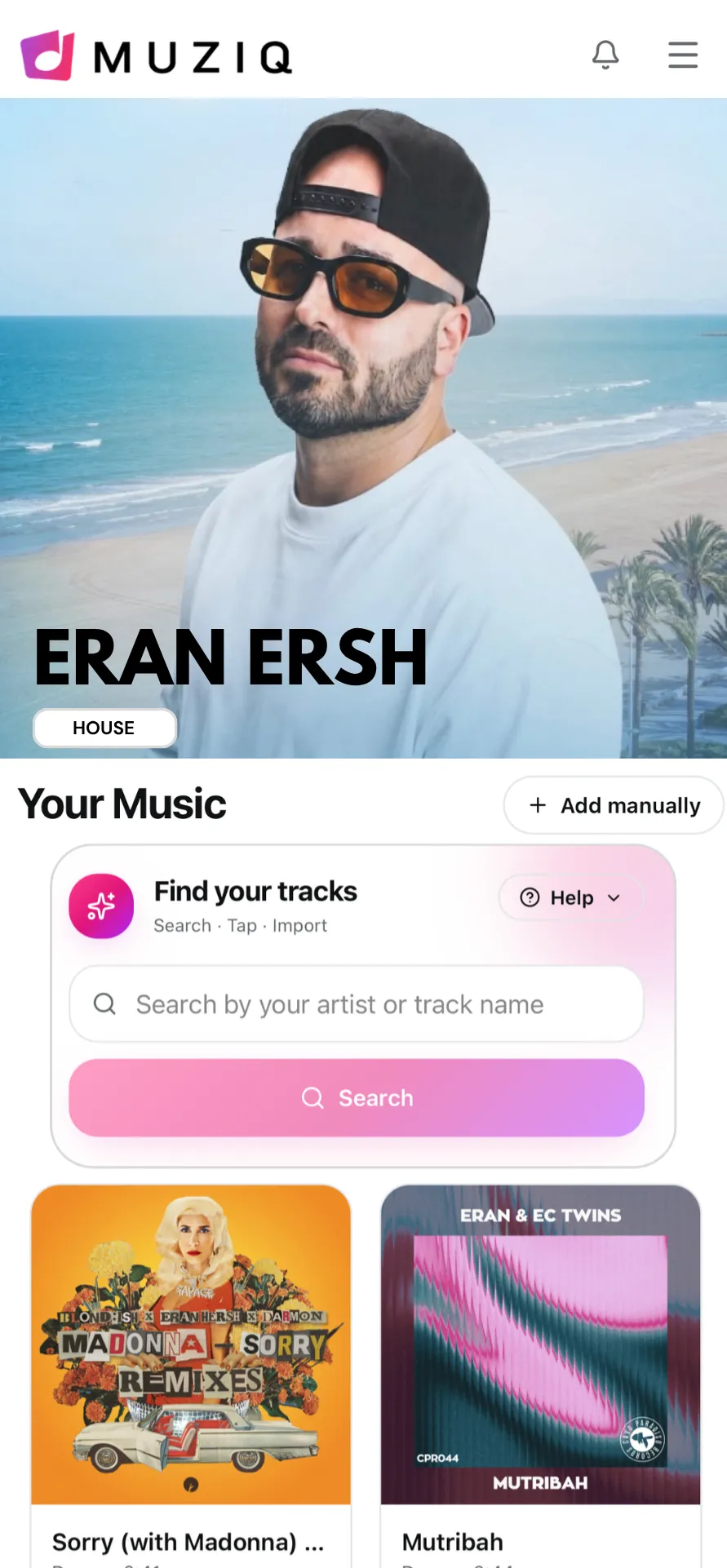 MuziQ app Profile screen