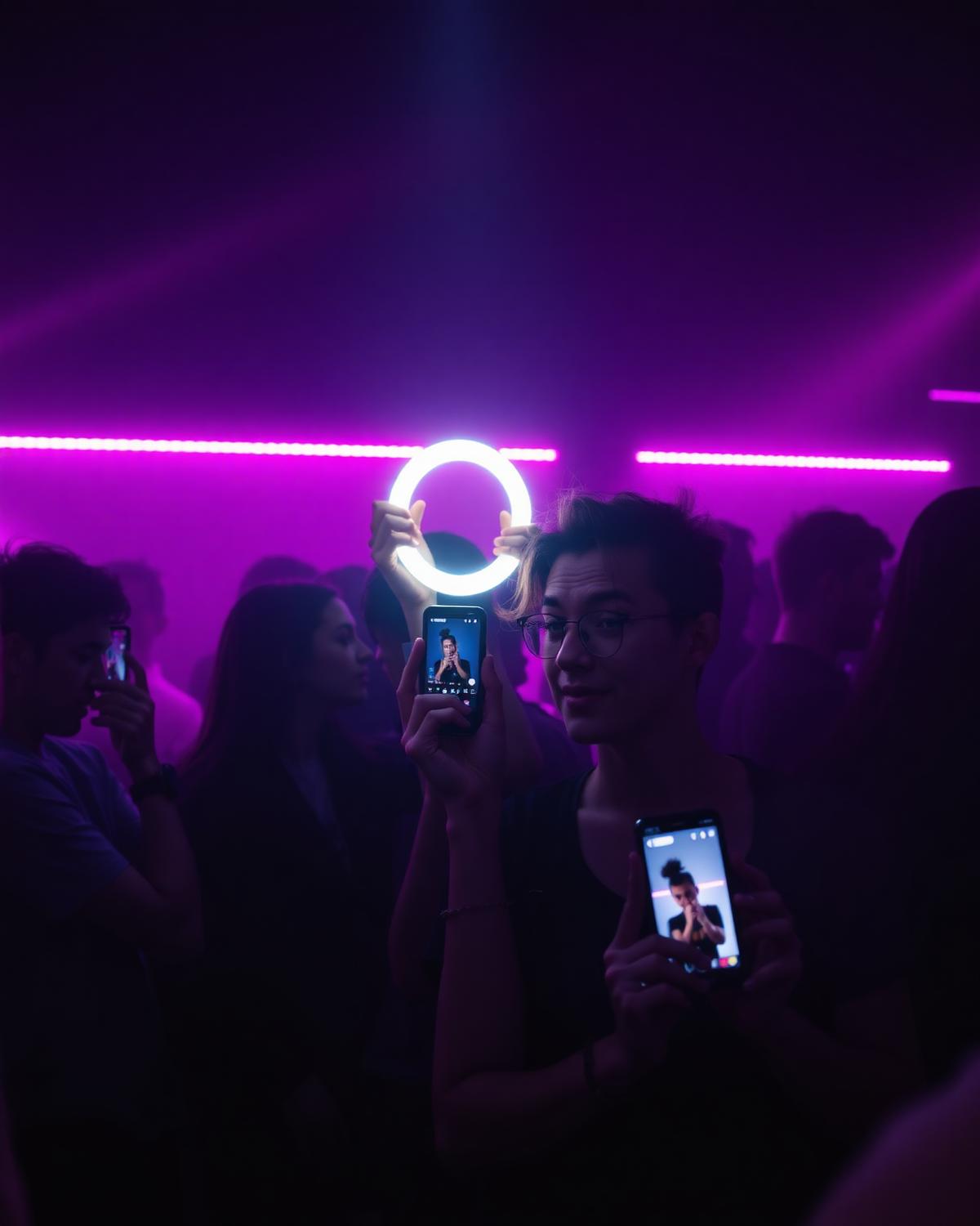 Creators filming short-form video at the party